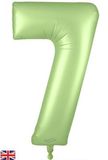 Oaktree 34inch Number 7 Satin Pastel Pistachio - Foil Balloons